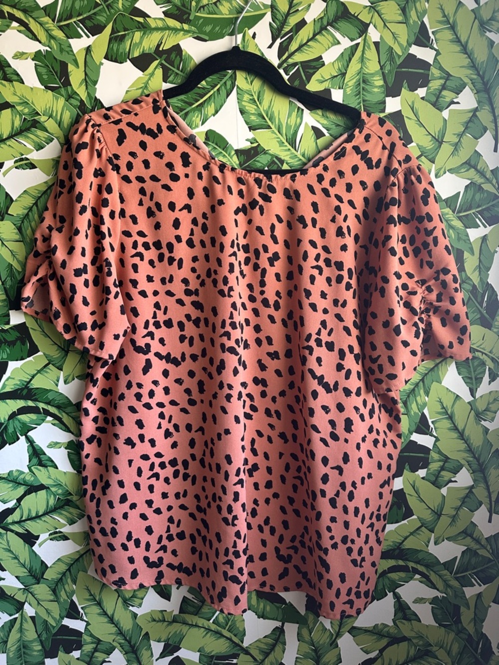 Papermoon Dusty Rose Animal Print Blouse